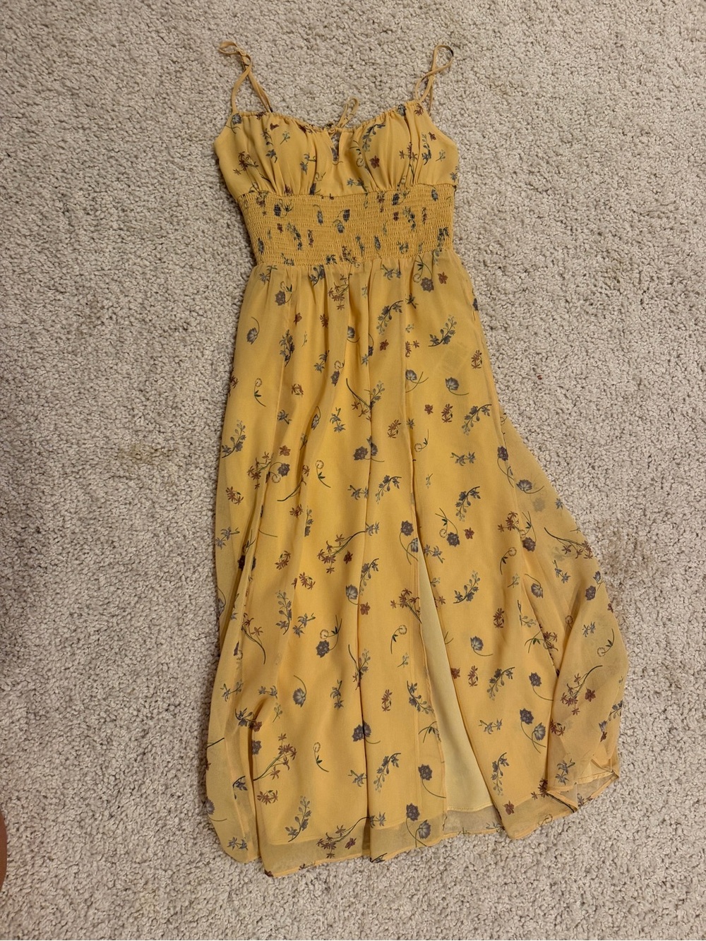 Wilfred Yellow Floral Maxi Dress